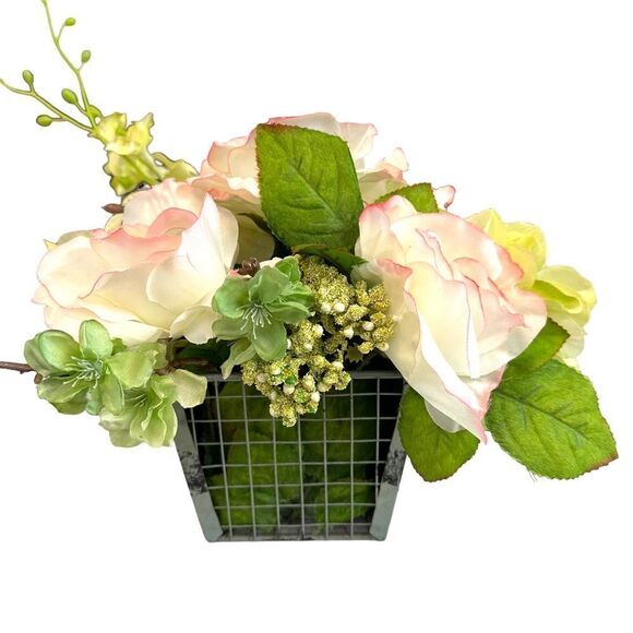 Handmade Spring Silk Flower Arrangement 109 READ DESCRIPTION - Picture 4 of 9